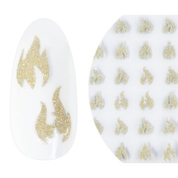 Emmi-Nail 3D Diamond Glitter Nail Sticker Flammes d'or
