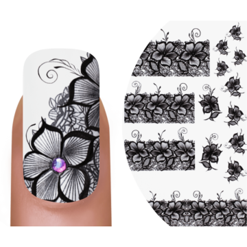Emmi-Nail Watertattoo Fleurs noires 4